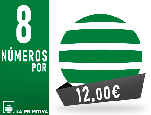 Primitiva - 8 n�meros asegurando 5 sobre 5 aciertos - 12,00 Euros