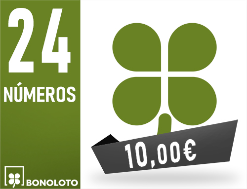 Bonoloto - 24 n�meros asegurando 3 aciertos - 10,00 Euros